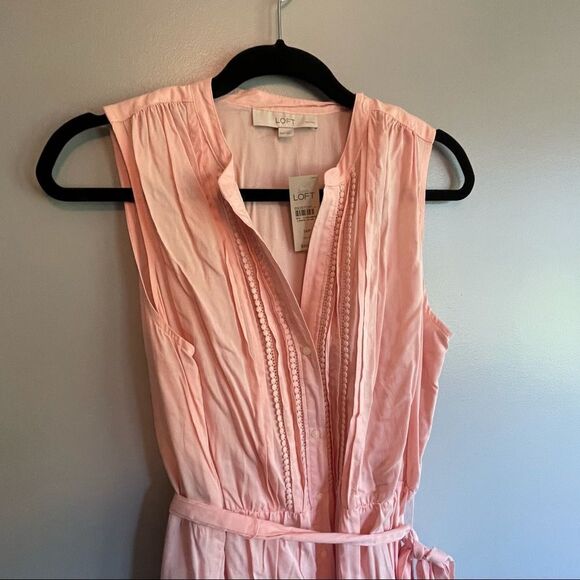 New with tags Loft Blush Pink Dress sleeveless women’s size 14P Petites 14 P - Picture 2 of 4